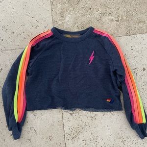 Aviators Nation 5-Striped Neon Sweatshirt